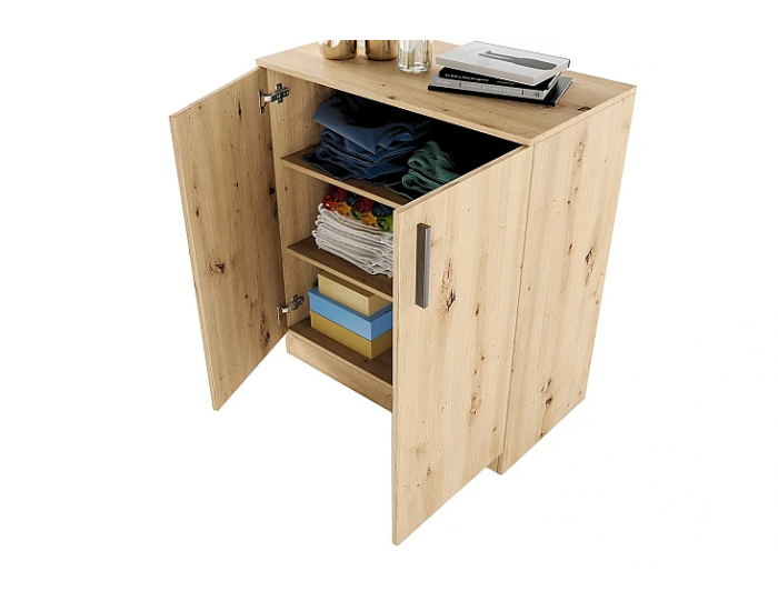 Шкаф Мебели Богдан Модел 276/ 3009, с два рафта, плавно затваряне, Дъб артисан