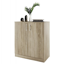 Шкаф Мебели Богдан Модел 276/ 3009, с два рафта, плавно затваряне, Сонома тъмна - Спалня