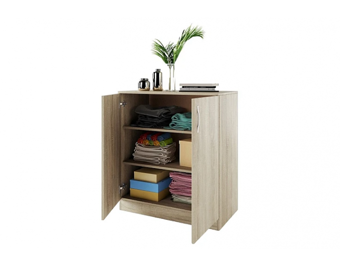 Шкаф Мебели Богдан Модел 276/ 3009, с два рафта, плавно затваряне, Сонома тъмна