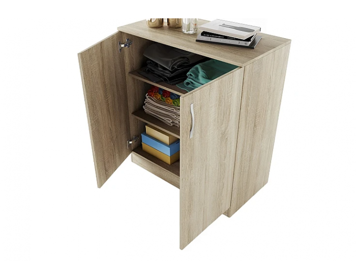 Шкаф Мебели Богдан Модел 276/ 3009, с два рафта, плавно затваряне, Сонома тъмна