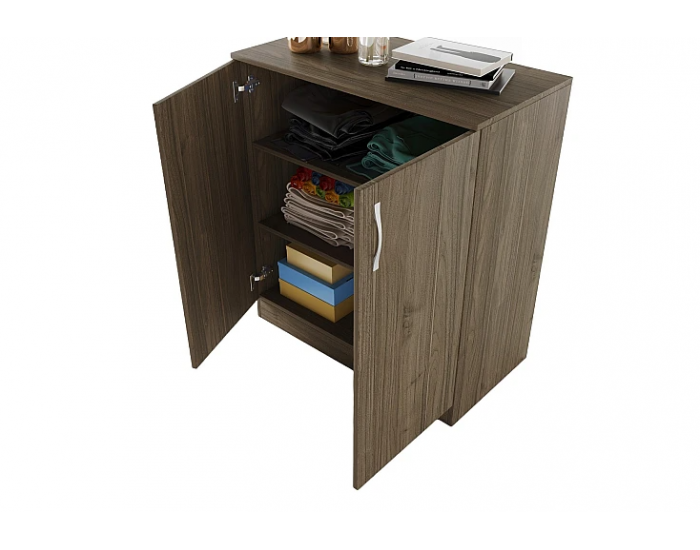 Шкаф Мебели Богдан Модел 276/ 3009, с два рафта, плавно затваряне, Орех адмирал