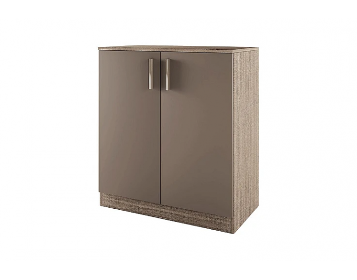 Шкаф Мебели Богдан Модел 276/ 3009, с два рафта, плавно затваряне, Арвен и бял гланц