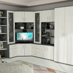 Секция Bohem-dst, антрацит и бял дъб - Секции