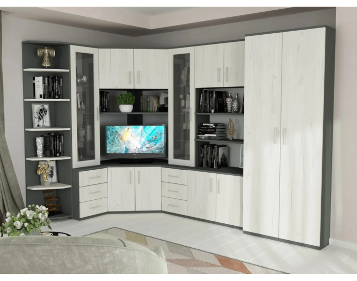 Секция Bohem-dst, антрацит и бял дъб