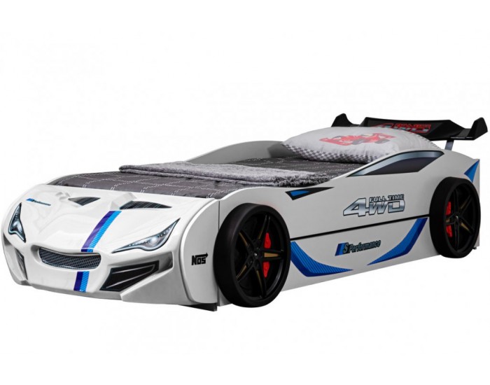 Детско Легло Кола Пилот и Навигатор, Бяло