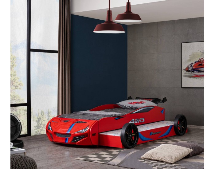 Детско Легло Кола Пилот и Навигатор, Червено