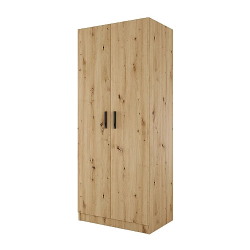 Гардероб Мебели Богдан Модел 138 / 1007, Двукрилен, с лост и рафтове, Дъб артисан - Гардероби