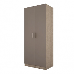 Гардероб Мебели Богдан Модел 138 / 1007, Двукрилен, с лост и рафтове, Мока / лате - Гардероби
