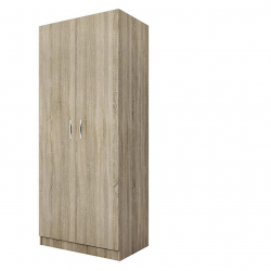 Гардероб Мебели Богдан Модел 138 / 1007, Двукрилен, с лост и рафтове, Сонома тъмна - Гардероби