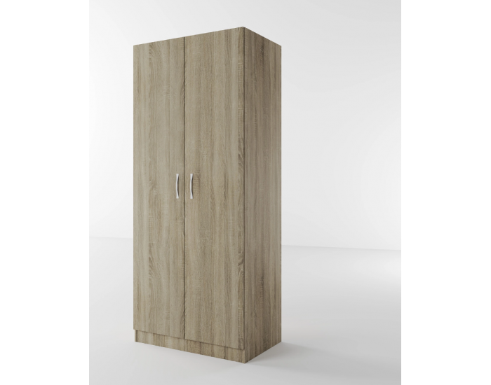 Двукрилен гардероб Мебели Богдан Модел 1007, Сонома тъмна