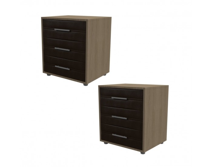 Нощно шкафче Мебели Богдан Модел BM Каролина с тапицирани чекмеджета, 2 бр. Нощно шкафче Мебели Богдан Модел BM Каролина с тапицирани чекмеджета, 2 бр.