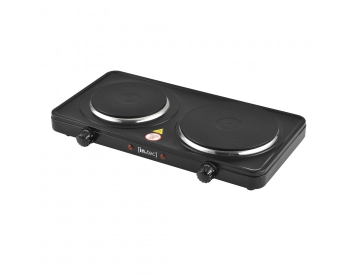 Електрически двоен котлон 1000 W + 1500 W чугунен, черен