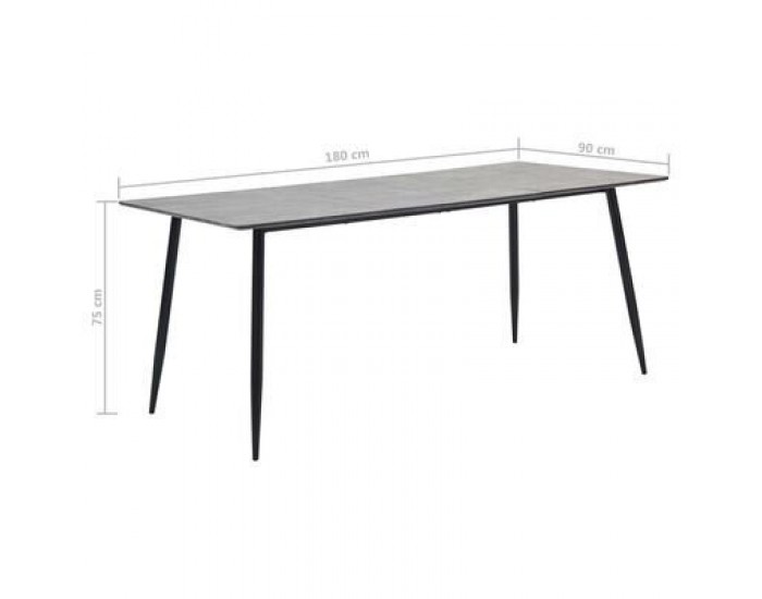 Трапезна маса, сива, 180х90х75 см, МДФ Трапезна маса, сива, 180х90х75 см, МДФ