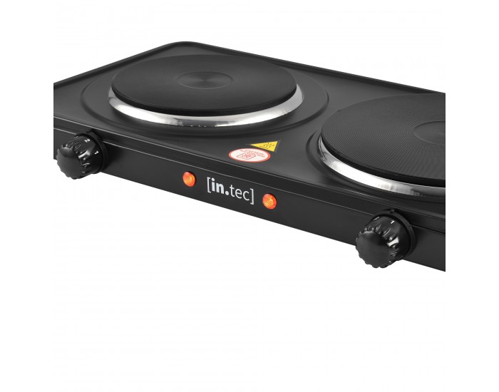 Електрически двоен котлон 1000 W + 1500 W чугунен, черен