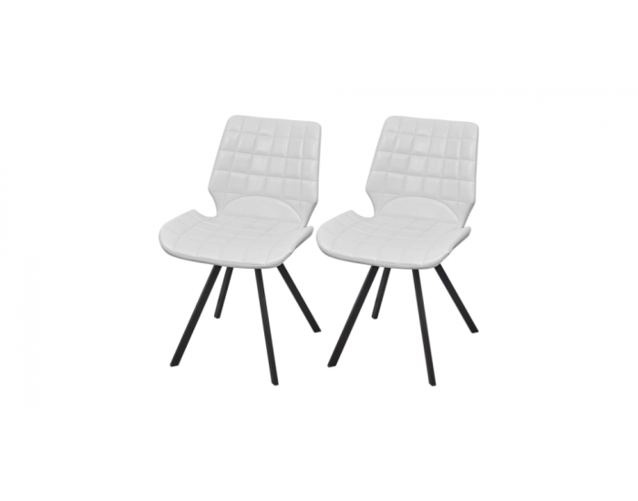 Трапезни столове, 4 бр, бели, изкуствена кожа Трапезни столове, 4 бр, бели, изкуствена кожа