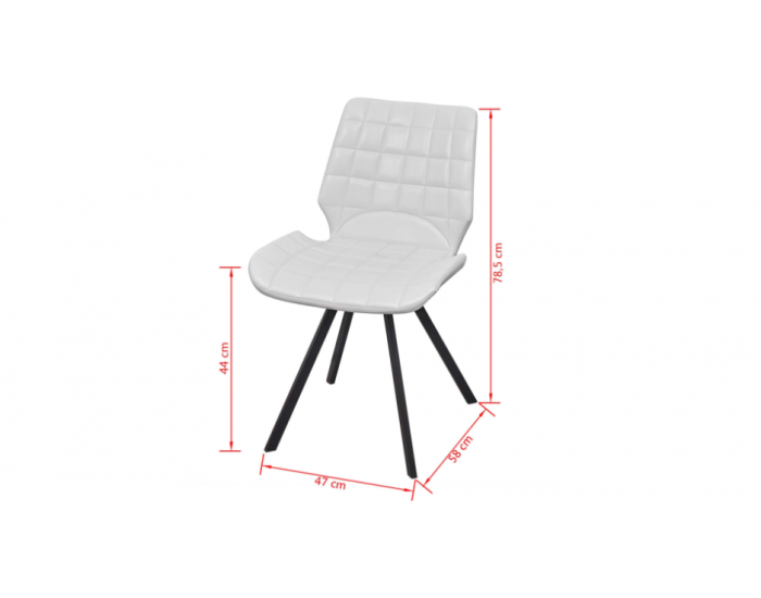 Трапезни столове, 4 бр, бели, изкуствена кожа Трапезни столове, 4 бр, бели, изкуствена кожа