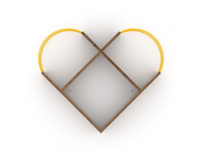 Етажерка Сърце, Дъб и Жълто