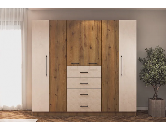 Шесткрилен гардероб Мебели Богдан модел BM Амара