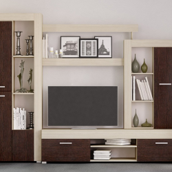 Секция Сан Марино BM с място за ТВ, бяла слива и венге - Bogdan Furniture Kom