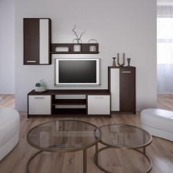 Секция Маказа BM с място за ТВ, венге и бяло - Bogdan Furniture Kom