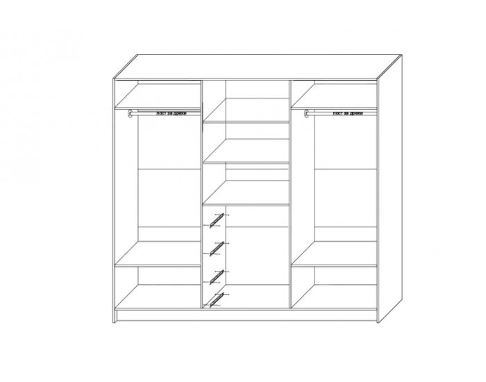Шесткрилен гардероб Мебели Богдан модел BM Амара