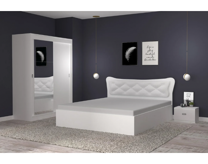 Спален комплект Данте, Бяло, с огледало Спален комплект Данте, Бяло, с огледало