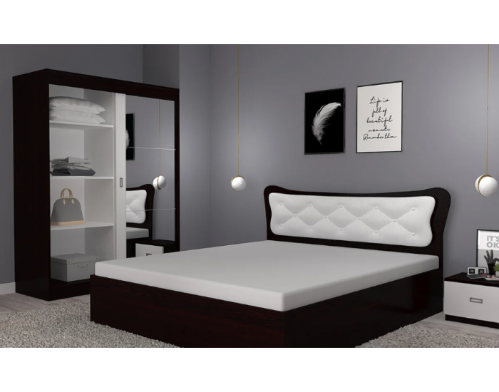 Спален комплект Данте, Венге и бяло, с огледало Спален комплект Данте, Венге и бяло, с огледало