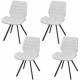 Трапезни столове, 4 бр, бели, изкуствена кожа Трапезни столове, 4 бр, бели, изкуствена кожа