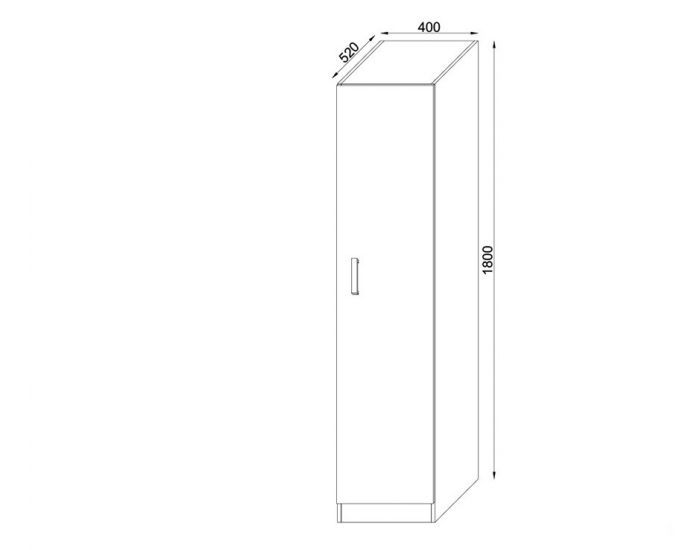 Еднокрилен гардероб Топ 1 Б (С РАФТОВЕ), Дъб крафт сиво Еднокрилен гардероб Топ 1 Б (С РАФТОВЕ), Дъб крафт сиво