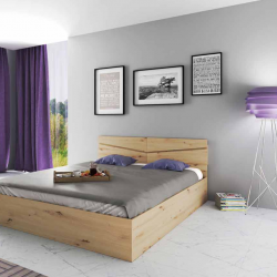 Спалня Модел 172 / 2008, с табла, Дъб Артисан - Легла