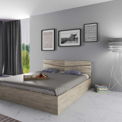 Спалня Модел 172 / 2008, с табла, Сонома тъмна - Легла