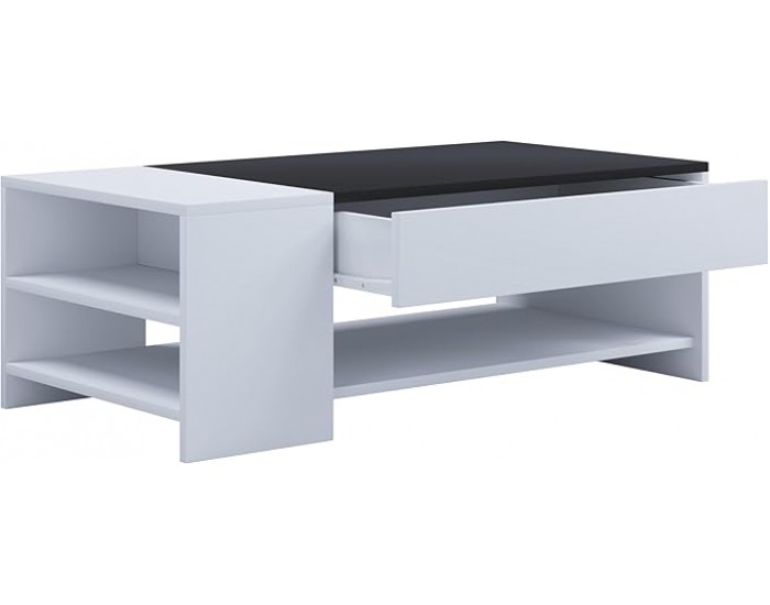 Холна маса с чекмедже ТИНДУС, Бяло и черно Холна маса с чекмедже ТИНДУС, Бяло и черно