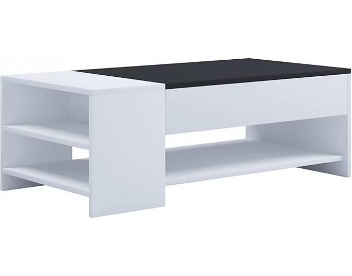 Холна маса с чекмедже ТИНДУС, Бяло и черно Холна маса с чекмедже ТИНДУС, Бяло и черно