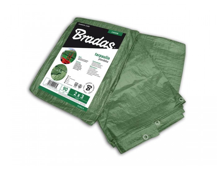 Покривало – платнище Bradas подсилено, 3 x 4m, 90 гр/м2 – зелено