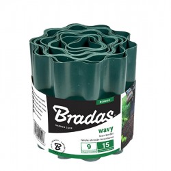 Лента ограничител за трева Bradas, 9m x 25cm, зелена - Bradas