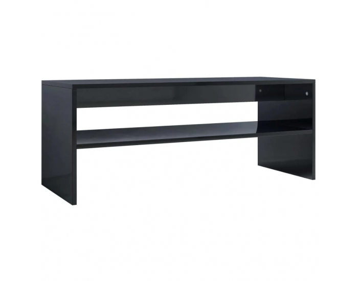 Маса за кафе, черен гланц, 100x40x40 см, инженерно дърво