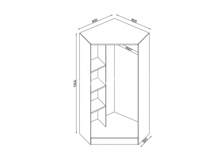 ТОП ЪГЛОВ ГАРДЕРОБ, Дъб крафт Златен