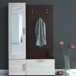 Портманто Ели, с огледало, Венге и бяла слива - Портманто комплекти