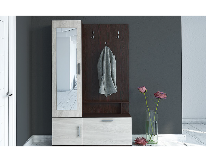 Портманто Ели, с огледало, Венге и бяла слива