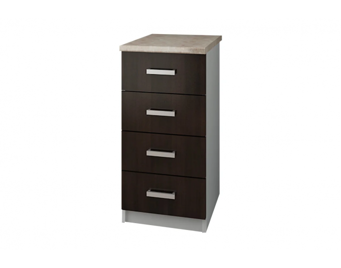 Модул Кети 6 долен шкаф, бяло и венге