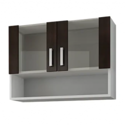 Модул Кети 2 горен шкаф, бяло и венге - Модули Кети