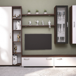 Секция Венеция BM с място за ТВ, венге и бяло - Секции