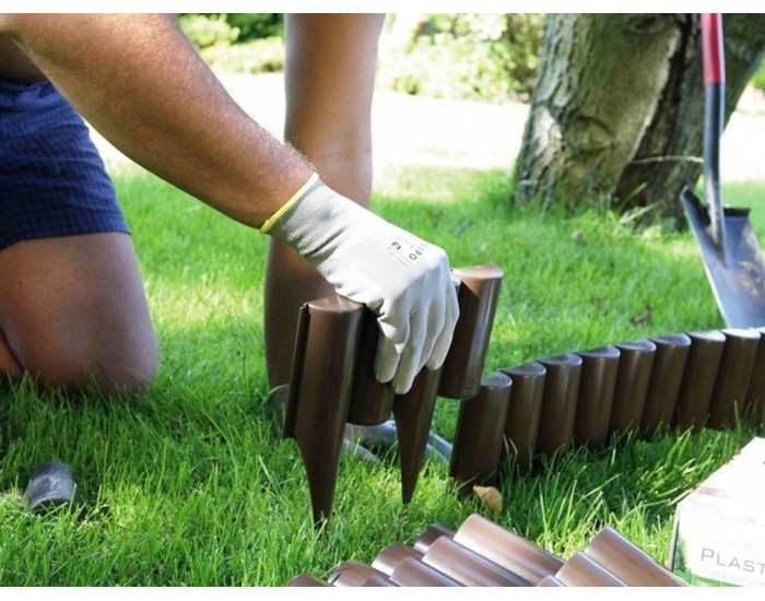 Декоративна градинска ограда PALGARDEN, дължина, 2.5м кафява