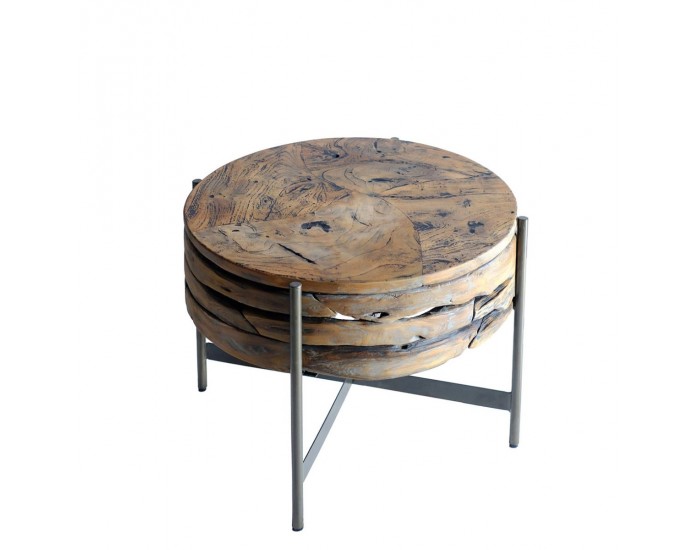 Холна маса EX Home модел Roka, 60 см, Тиково дърво