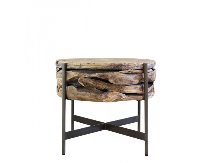 Холна маса EX Home модел Roka, 60 см, Тиково дърво