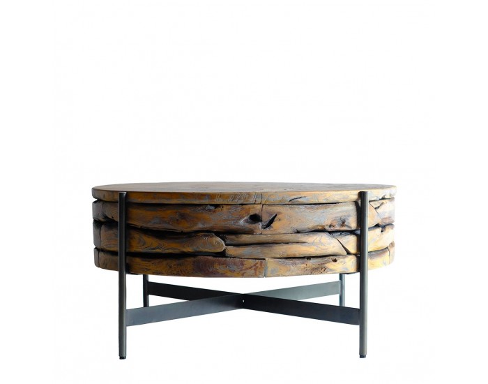 Холна маса EX Home модел Roka, 80 см, Тиково дърво