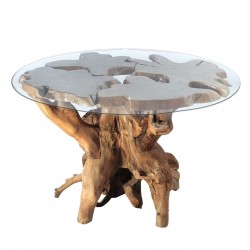 Маса EX Home модел Tik Koren Bonzai, 120 см, Тиково дърво - EX Home