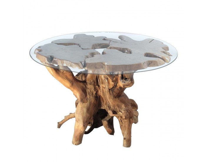 Маса EX Home модел Tik Koren Bonzai, 120 см, Тиково дърво