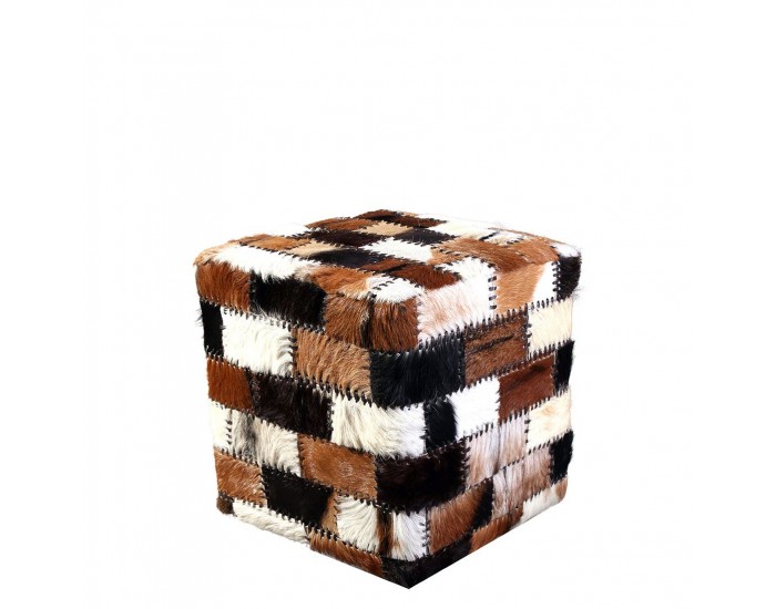 Табуретка EX Home модел Patchwork KB, Естествена кожа