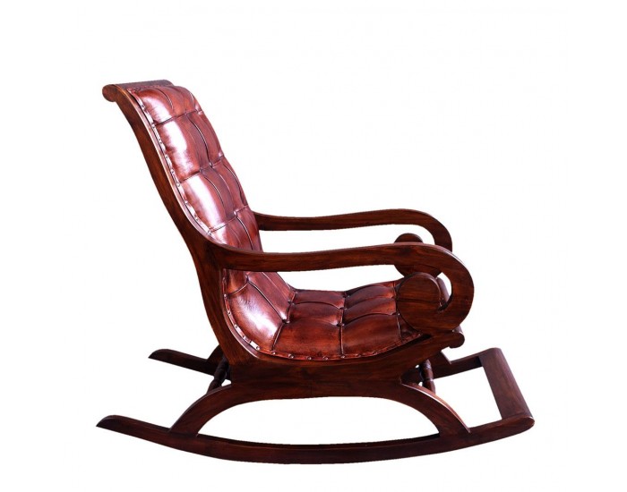 Люлеещ стол EX Home модел Kolonial, Тиково дърво, Естествена кожа